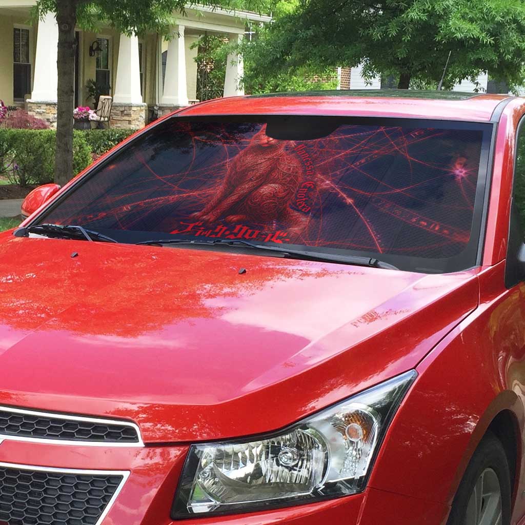 Vanessa Enoteca Black Clover Auto Sun Shade Arcane Thread Magic Style with Mystic Red Cat Motif