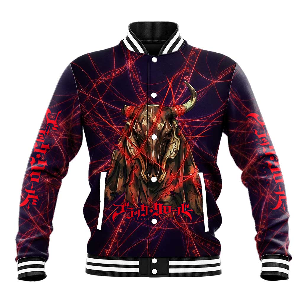 Vanessa Enoteca Black Clover Baseball Jacket Arcane Thread Magic Style with Mystic Red Cat Motif