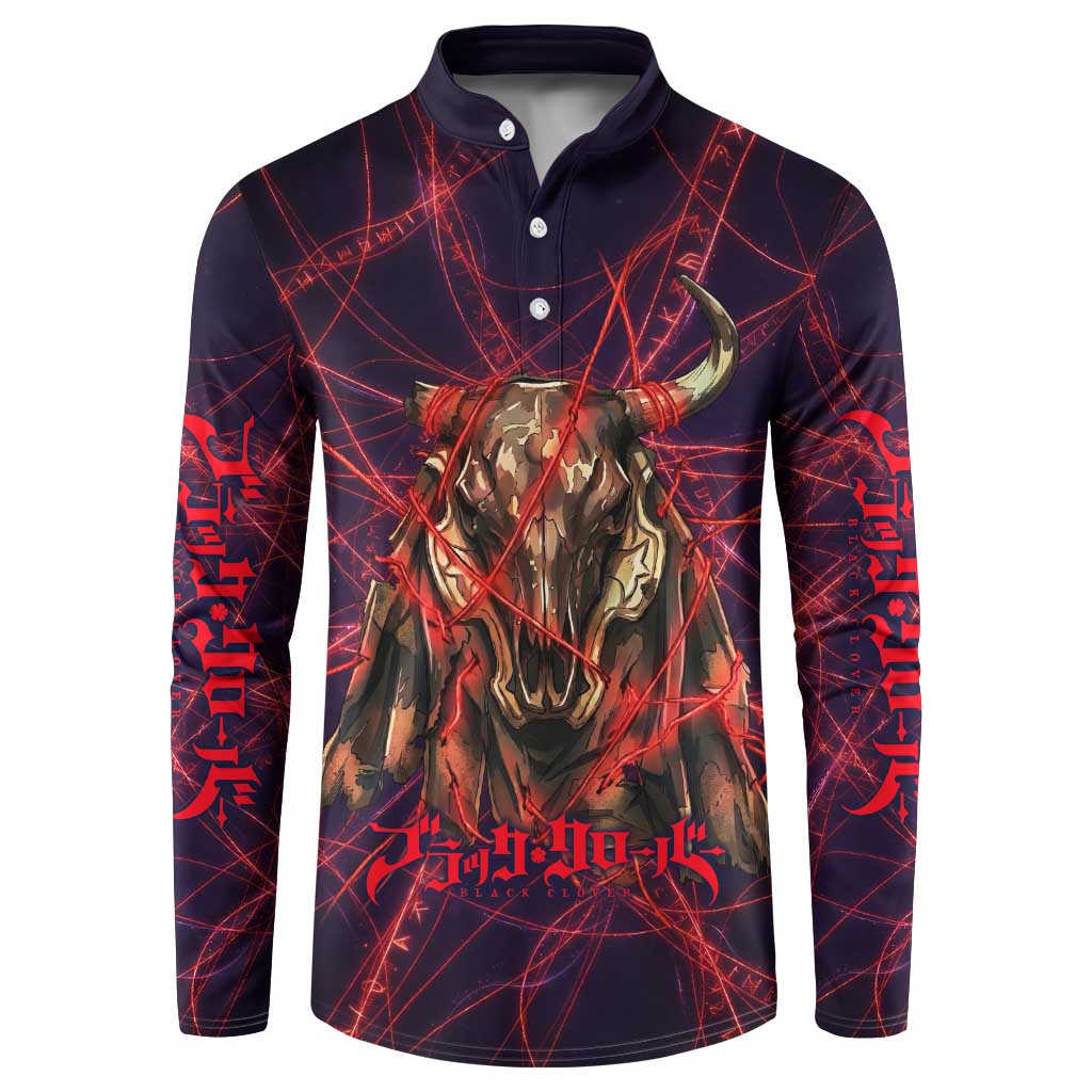 Vanessa Enoteca Black Clover Button Sweatshirt Arcane Thread Magic Style with Mystic Red Cat Motif