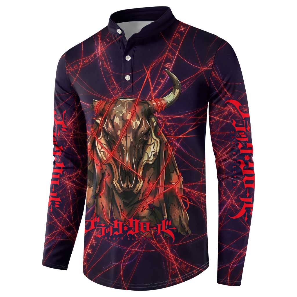 Vanessa Enoteca Black Clover Button Sweatshirt Arcane Thread Magic Style with Mystic Red Cat Motif