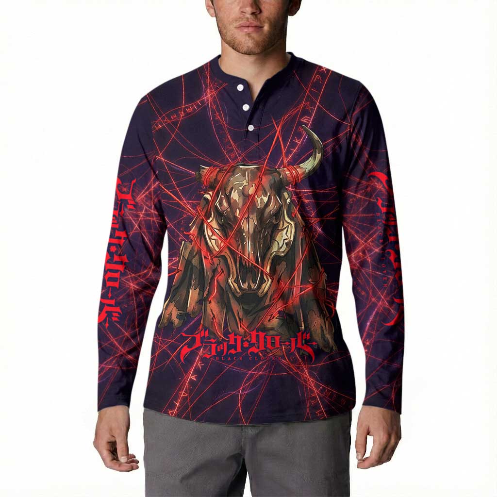 Vanessa Enoteca Black Clover Button Sweatshirt Arcane Thread Magic Style with Mystic Red Cat Motif