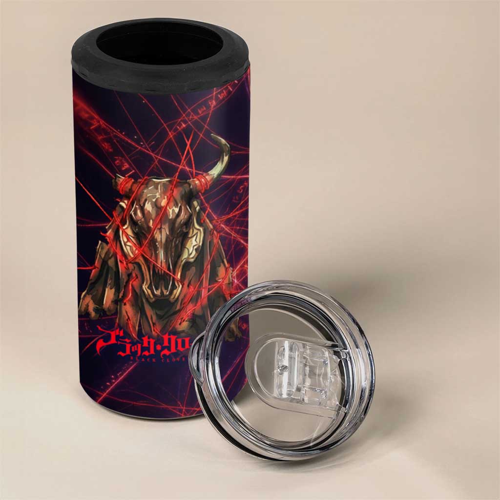 Vanessa Enoteca Black Clover 4 in 1 Can Cooler Tumbler Arcane Thread Magic Style with Mystic Red Cat Motif