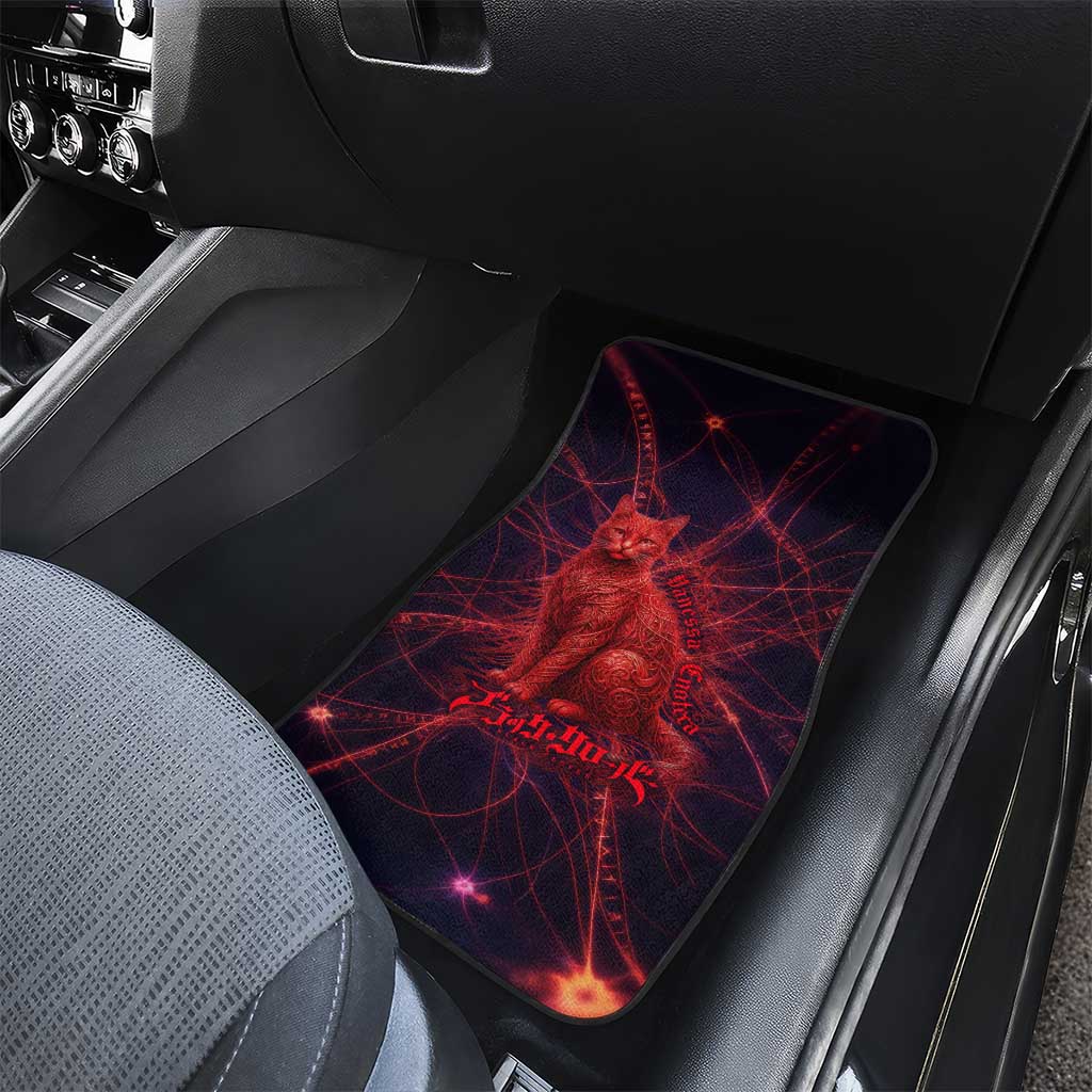 Vanessa Enoteca Black Clover Car Mats Arcane Thread Magic Style with Mystic Red Cat Motif