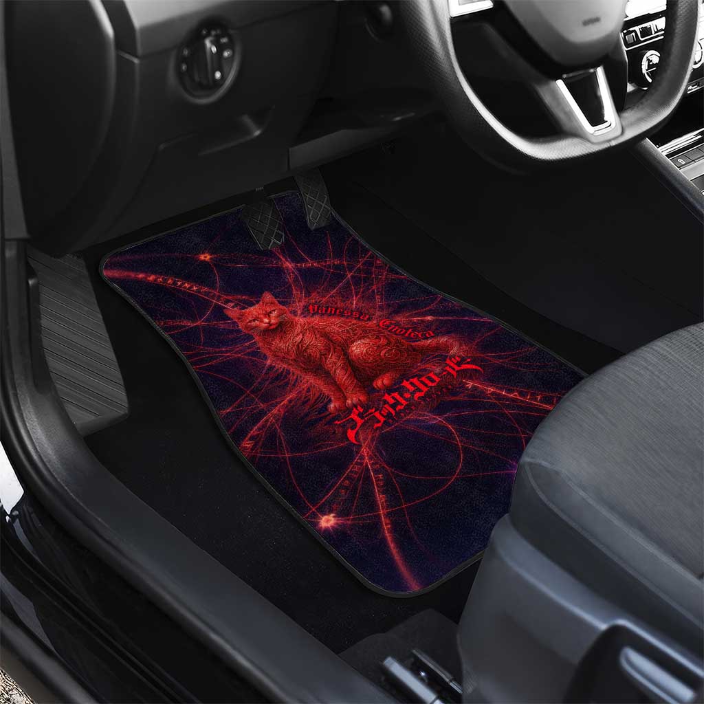 Vanessa Enoteca Black Clover Car Mats Arcane Thread Magic Style with Mystic Red Cat Motif