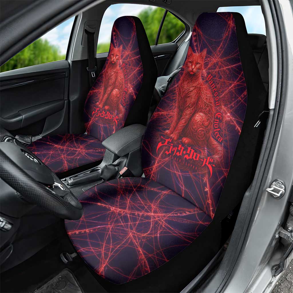 Vanessa Enoteca Black Clover Car Seat Cover Arcane Thread Magic Style with Mystic Red Cat Motif