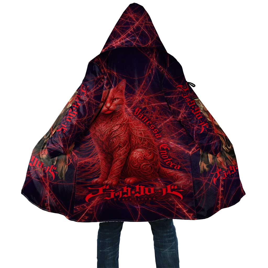 Vanessa Enoteca Black Clover Cloak Arcane Thread Magic Style with Mystic Red Cat Motif