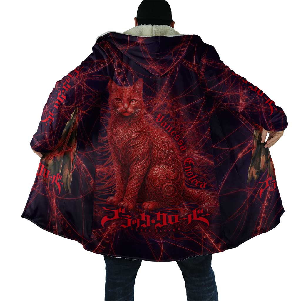 Vanessa Enoteca Black Clover Cloak Arcane Thread Magic Style with Mystic Red Cat Motif