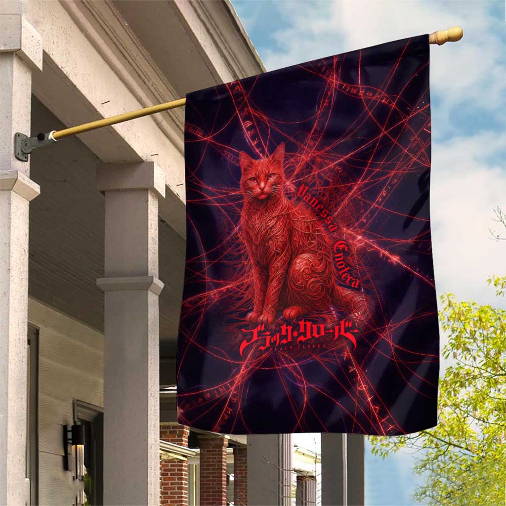 Vanessa Enoteca Black Clover Garden Flag Arcane Thread Magic Style with Mystic Red Cat Motif