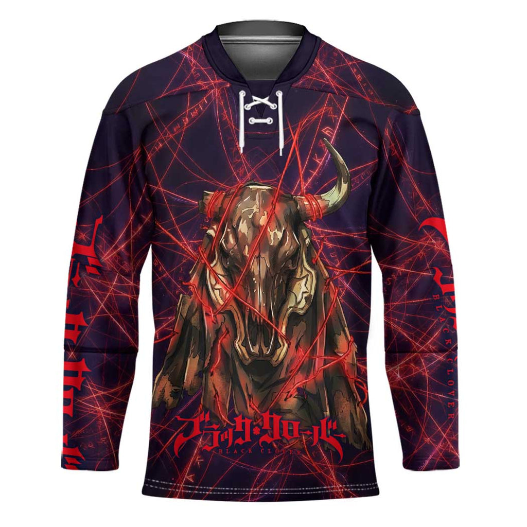 Vanessa Enoteca Black Clover Hockey Jersey Arcane Thread Magic Style with Mystic Red Cat Motif