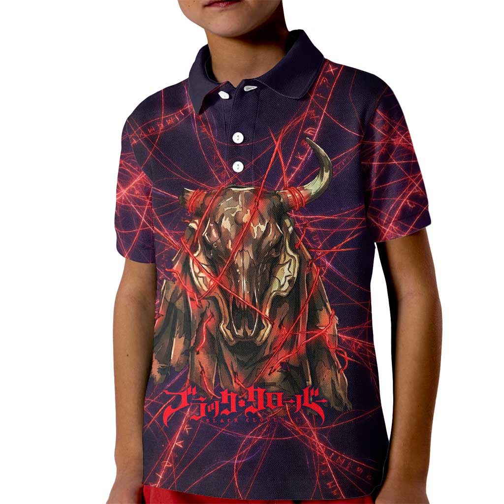 Vanessa Enoteca Black Clover Kid Polo Shirt Arcane Thread Magic Style with Mystic Red Cat Motif