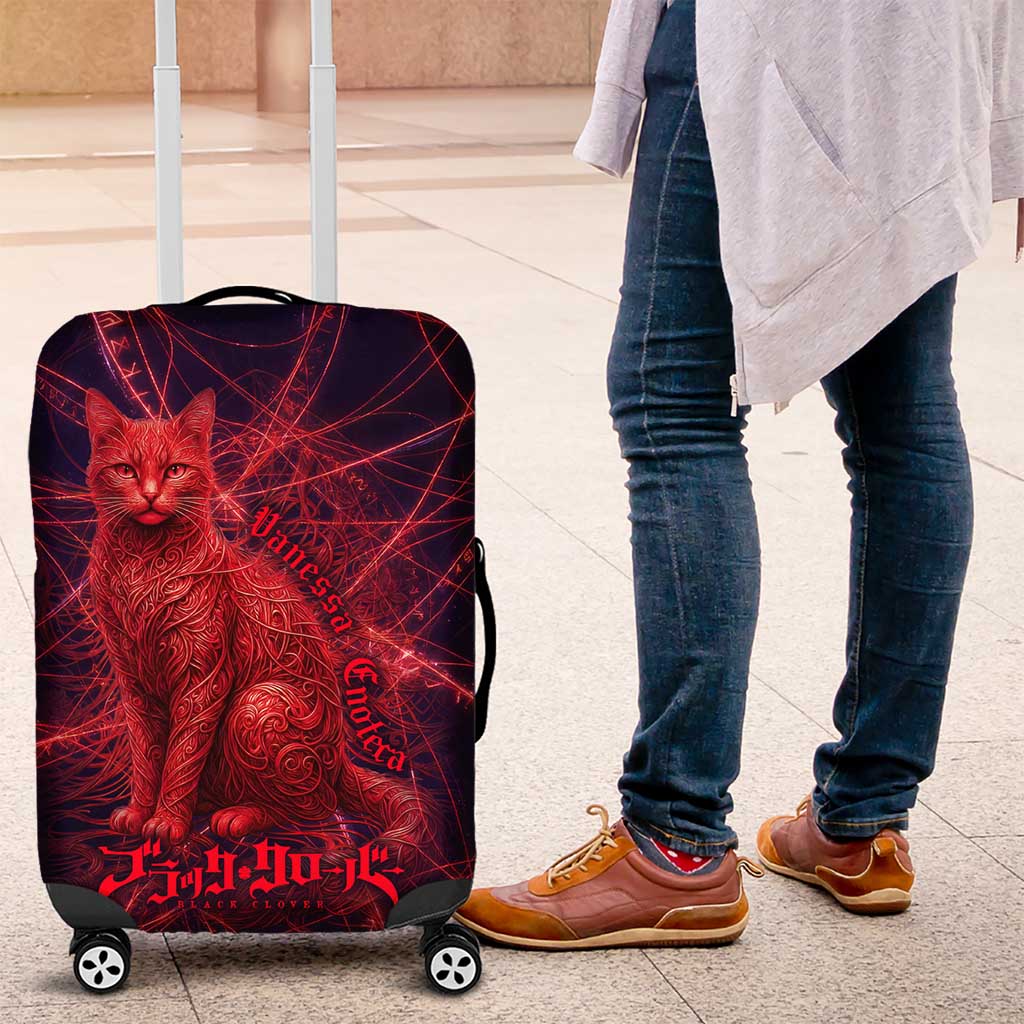 Vanessa Enoteca Black Clover Luggage Cover Arcane Thread Magic Style with Mystic Red Cat Motif