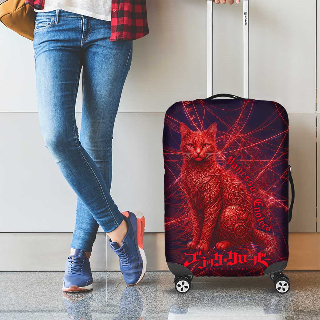 Vanessa Enoteca Black Clover Luggage Cover Arcane Thread Magic Style with Mystic Red Cat Motif
