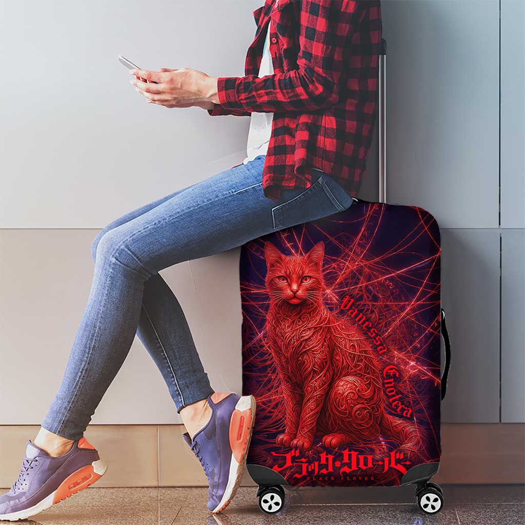 Vanessa Enoteca Black Clover Luggage Cover Arcane Thread Magic Style with Mystic Red Cat Motif