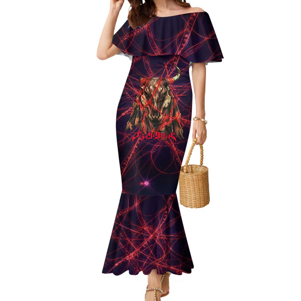 Vanessa Enoteca Black Clover Mermaid Dress Arcane Thread Magic Style with Mystic Red Cat Motif