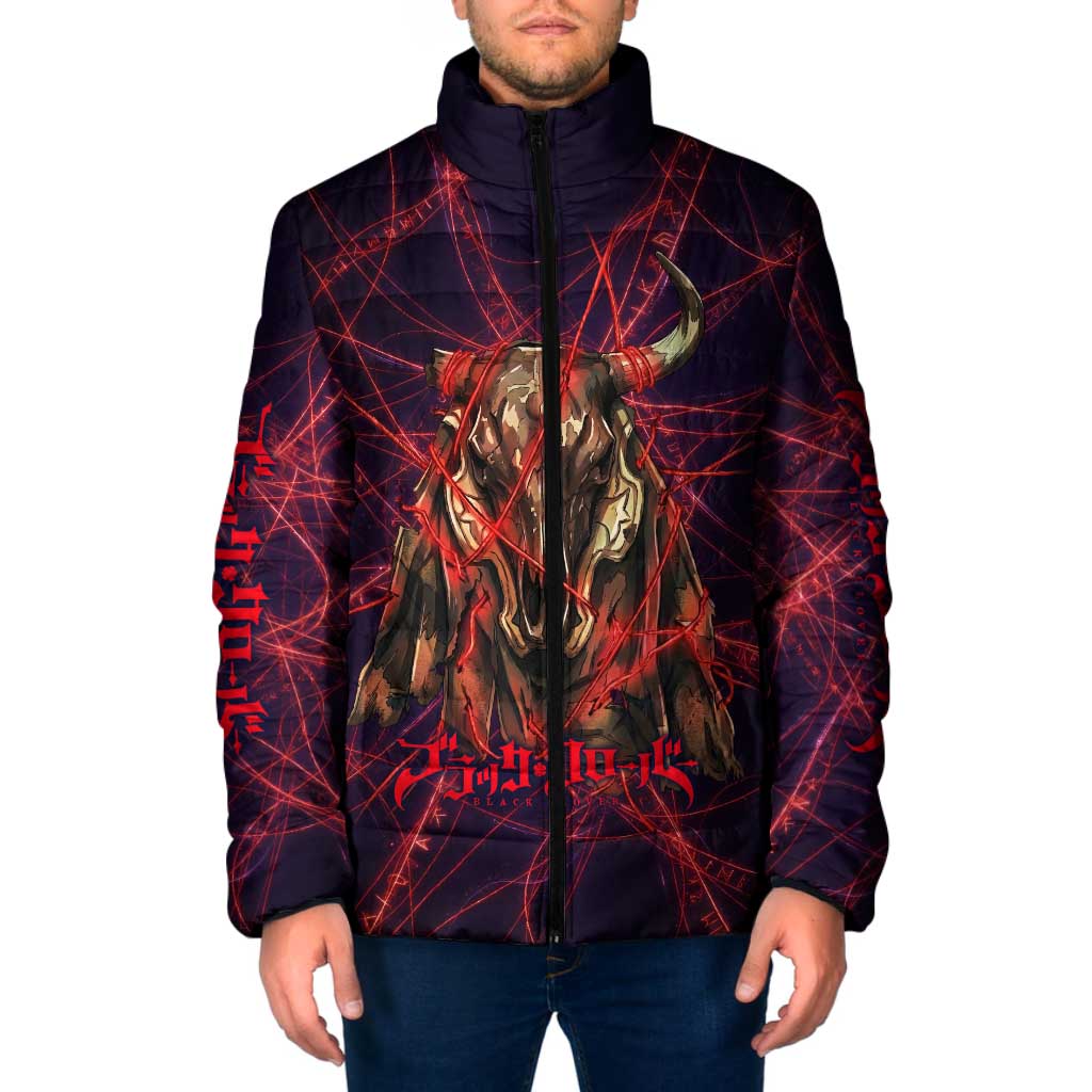 Vanessa Enoteca Black Clover Padded Jacket Arcane Thread Magic Style with Mystic Red Cat Motif