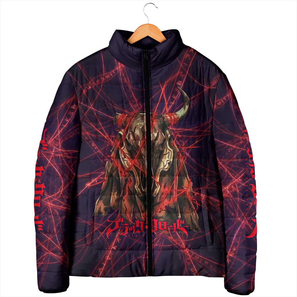 Vanessa Enoteca Black Clover Padded Jacket Arcane Thread Magic Style with Mystic Red Cat Motif