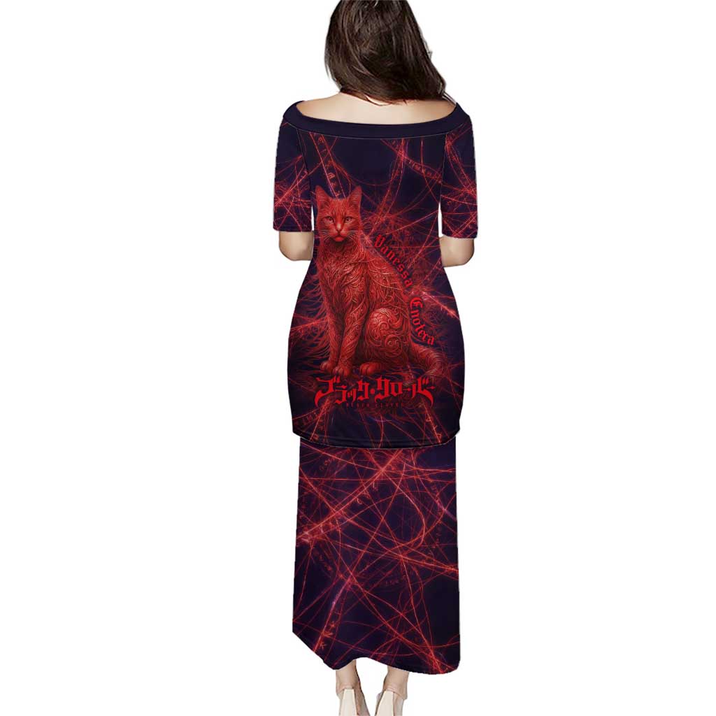 Vanessa Enoteca Black Clover Puletasi Arcane Thread Magic Style with Mystic Red Cat Motif