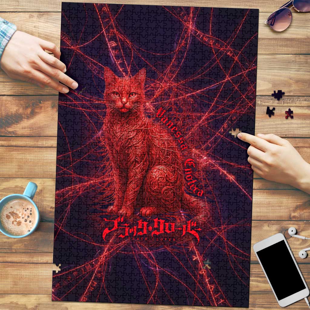 Vanessa Enoteca Black Clover Puzzle Arcane Thread Magic Style with Mystic Red Cat Motif