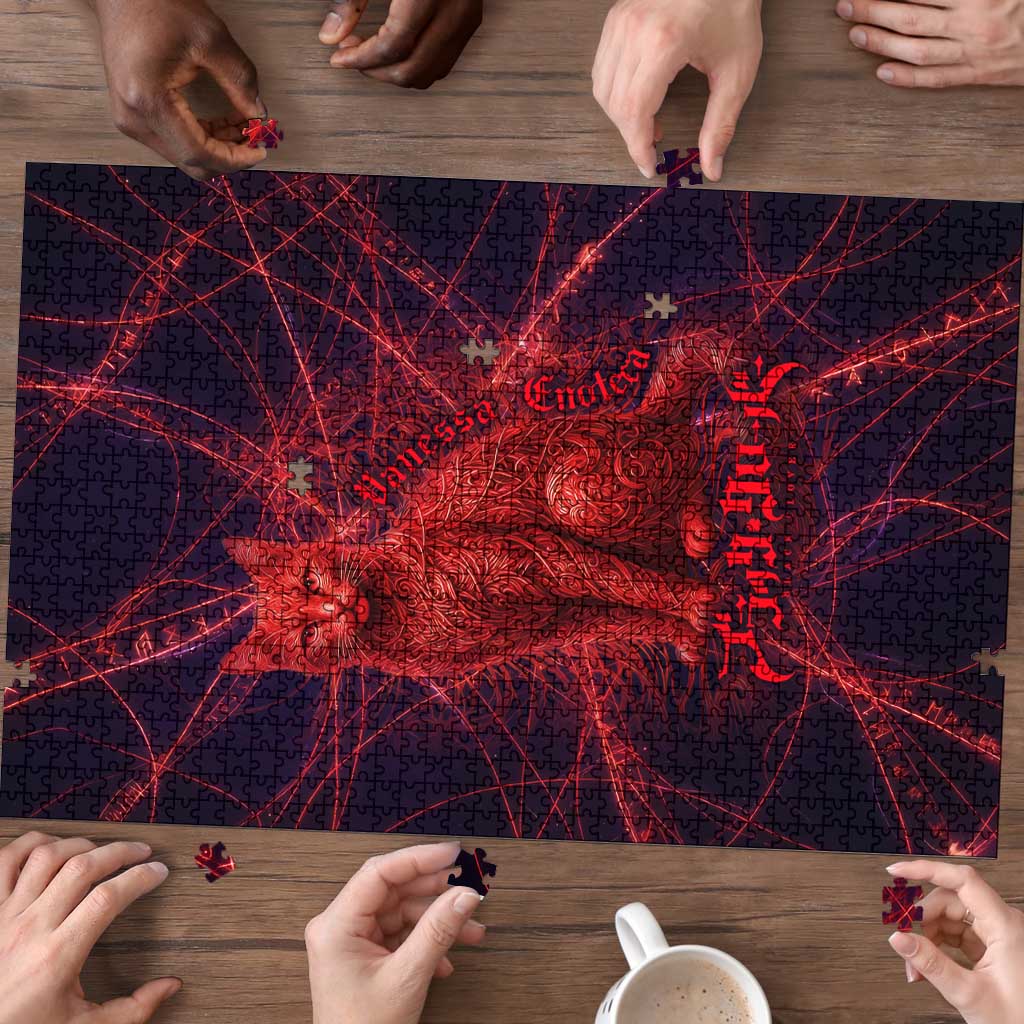 Vanessa Enoteca Black Clover Puzzle Arcane Thread Magic Style with Mystic Red Cat Motif