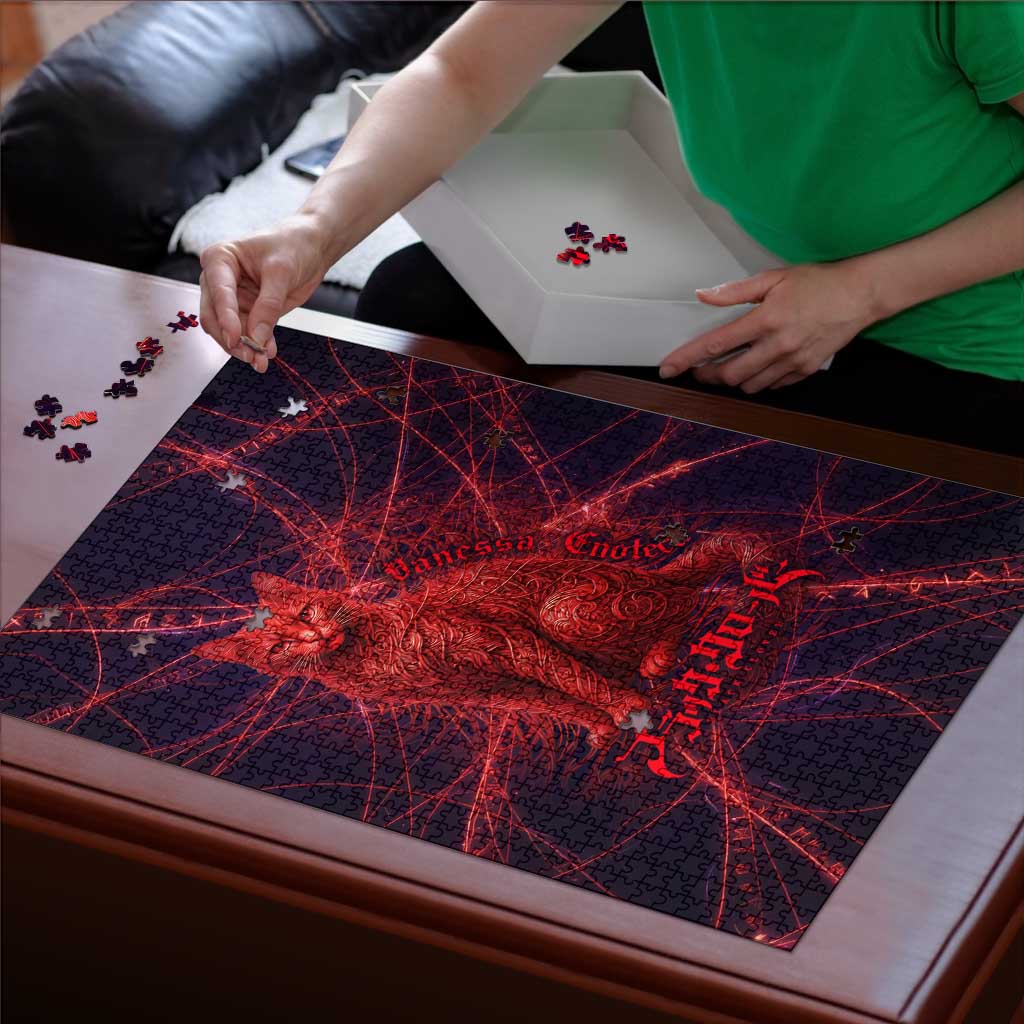 Vanessa Enoteca Black Clover Puzzle Arcane Thread Magic Style with Mystic Red Cat Motif