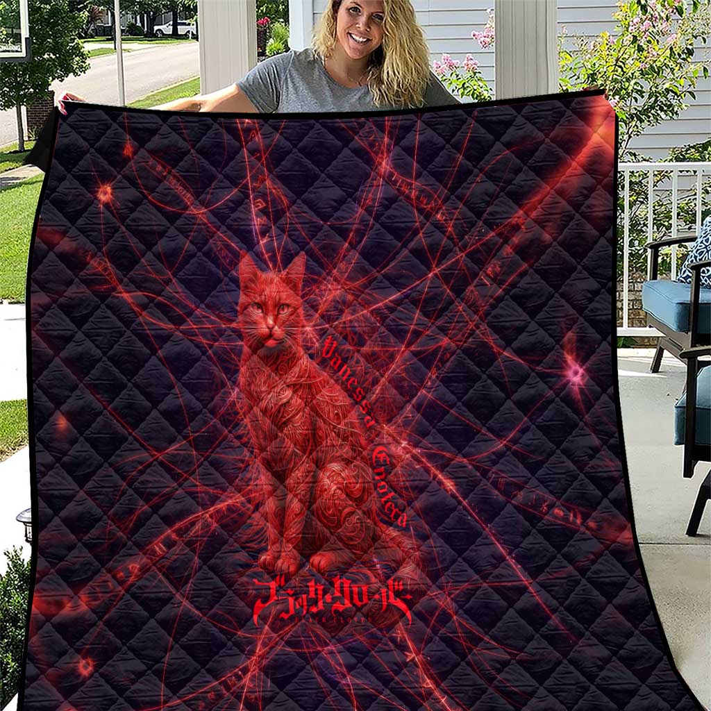Vanessa Enoteca Black Clover Quilt Arcane Thread Magic Style with Mystic Red Cat Motif