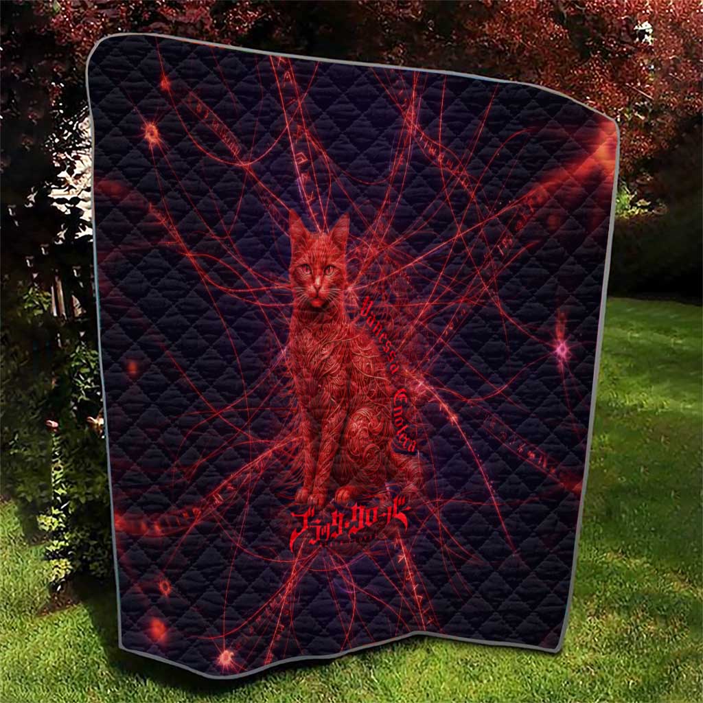 Vanessa Enoteca Black Clover Quilt Arcane Thread Magic Style with Mystic Red Cat Motif