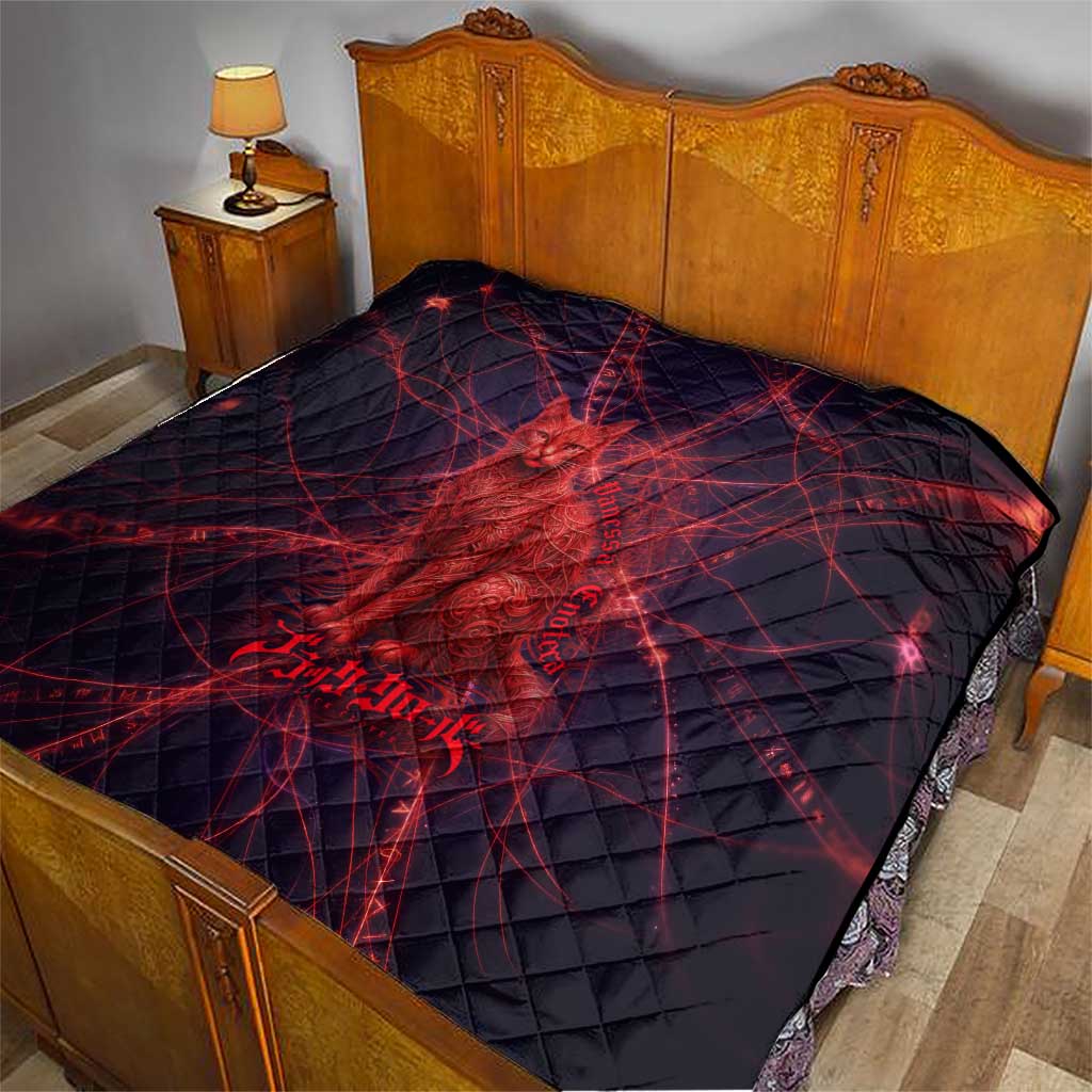 Vanessa Enoteca Black Clover Quilt Arcane Thread Magic Style with Mystic Red Cat Motif
