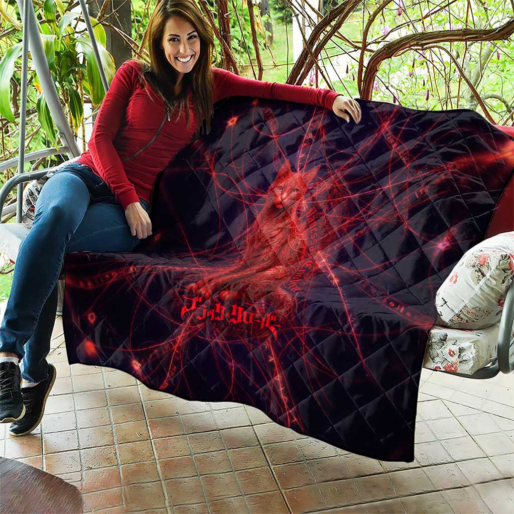 Vanessa Enoteca Black Clover Quilt Arcane Thread Magic Style with Mystic Red Cat Motif