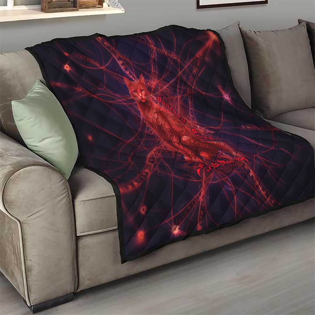 Vanessa Enoteca Black Clover Quilt Arcane Thread Magic Style with Mystic Red Cat Motif
