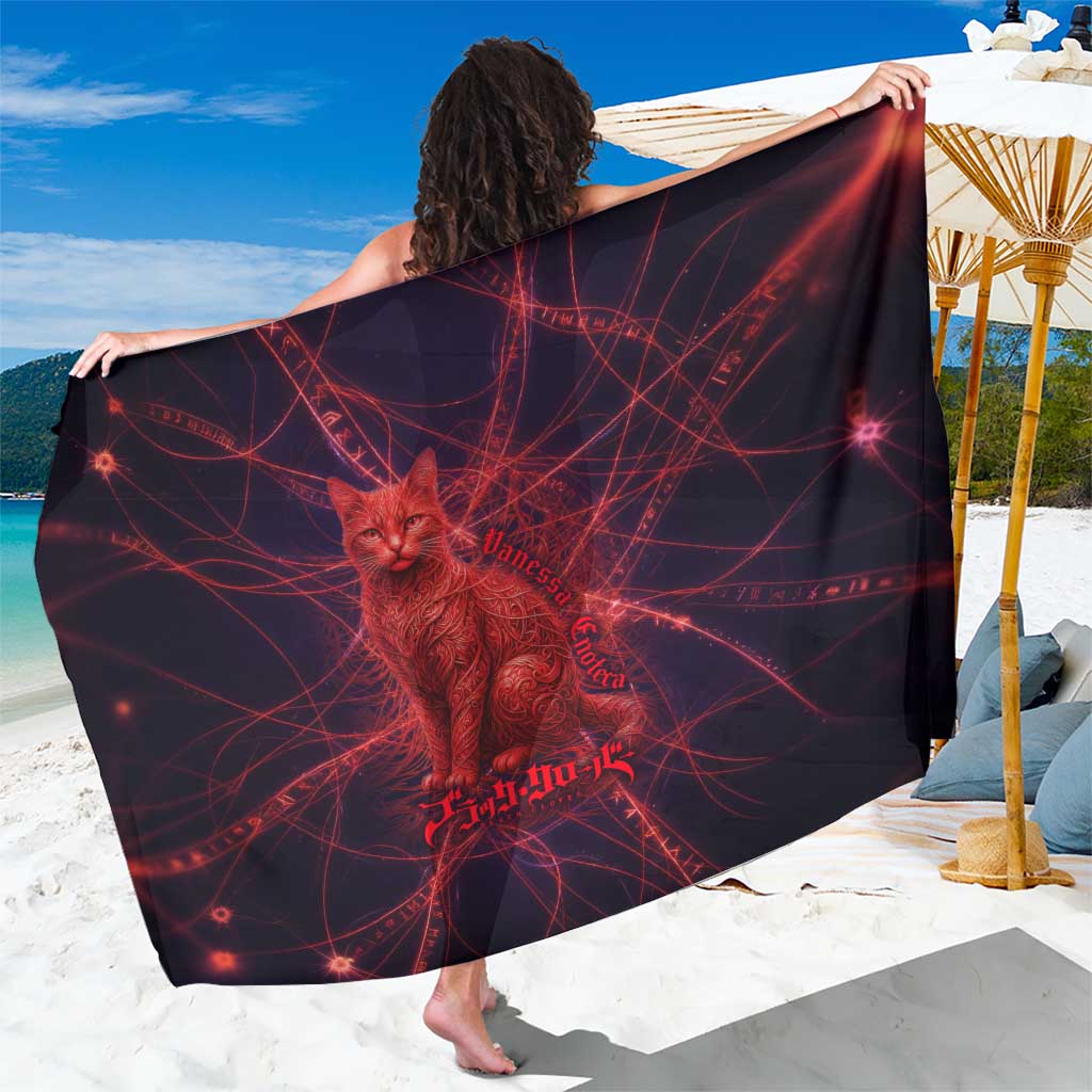 Vanessa Enoteca Black Clover Sarong Arcane Thread Magic Style with Mystic Red Cat Motif