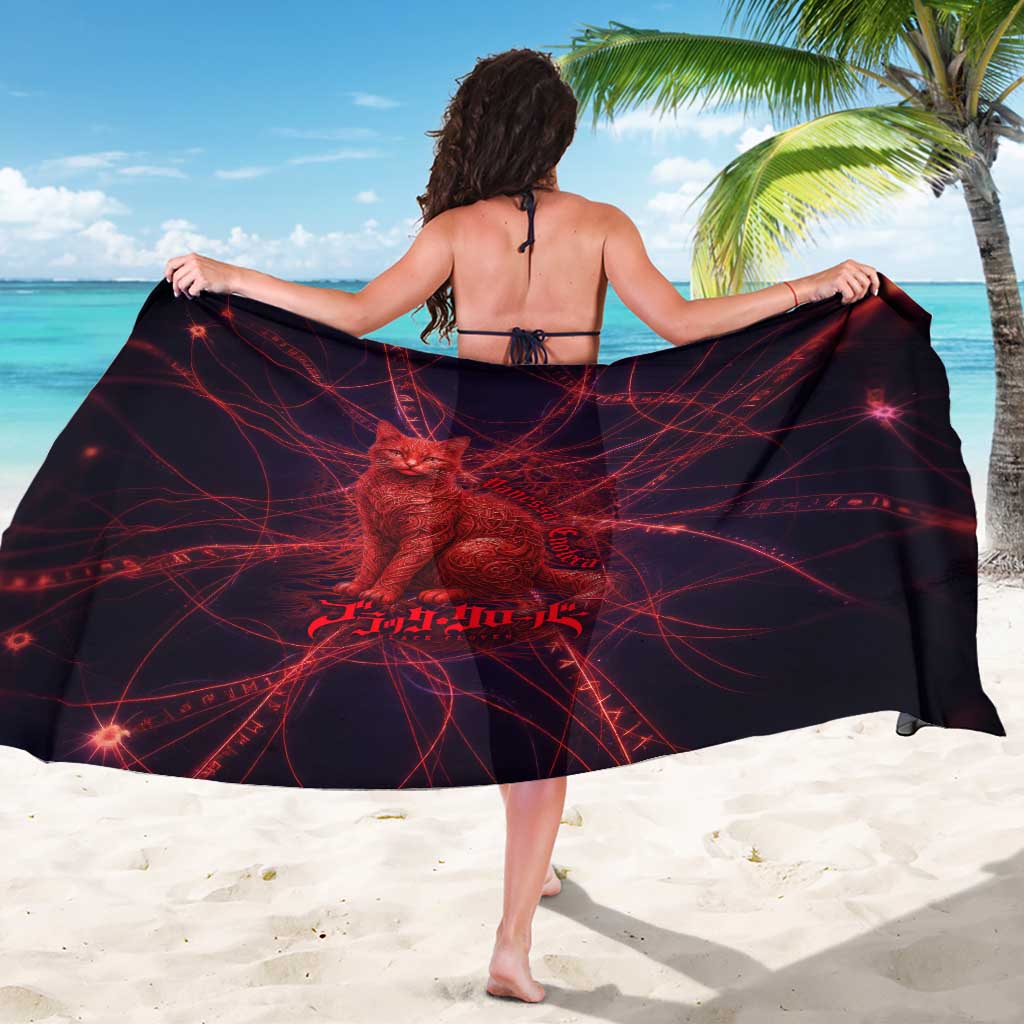 Vanessa Enoteca Black Clover Sarong Arcane Thread Magic Style with Mystic Red Cat Motif