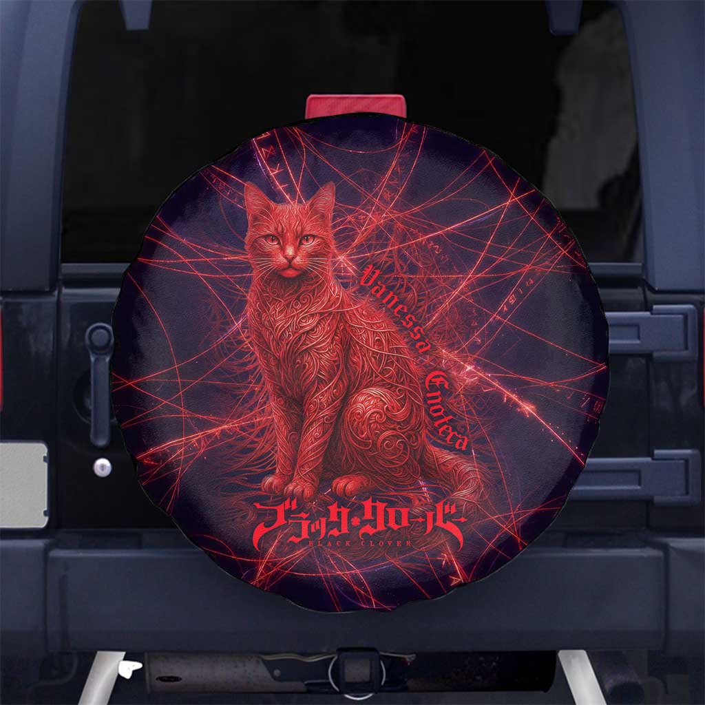 Vanessa Enoteca Black Clover Spare Tire Cover Arcane Thread Magic Style with Mystic Red Cat Motif