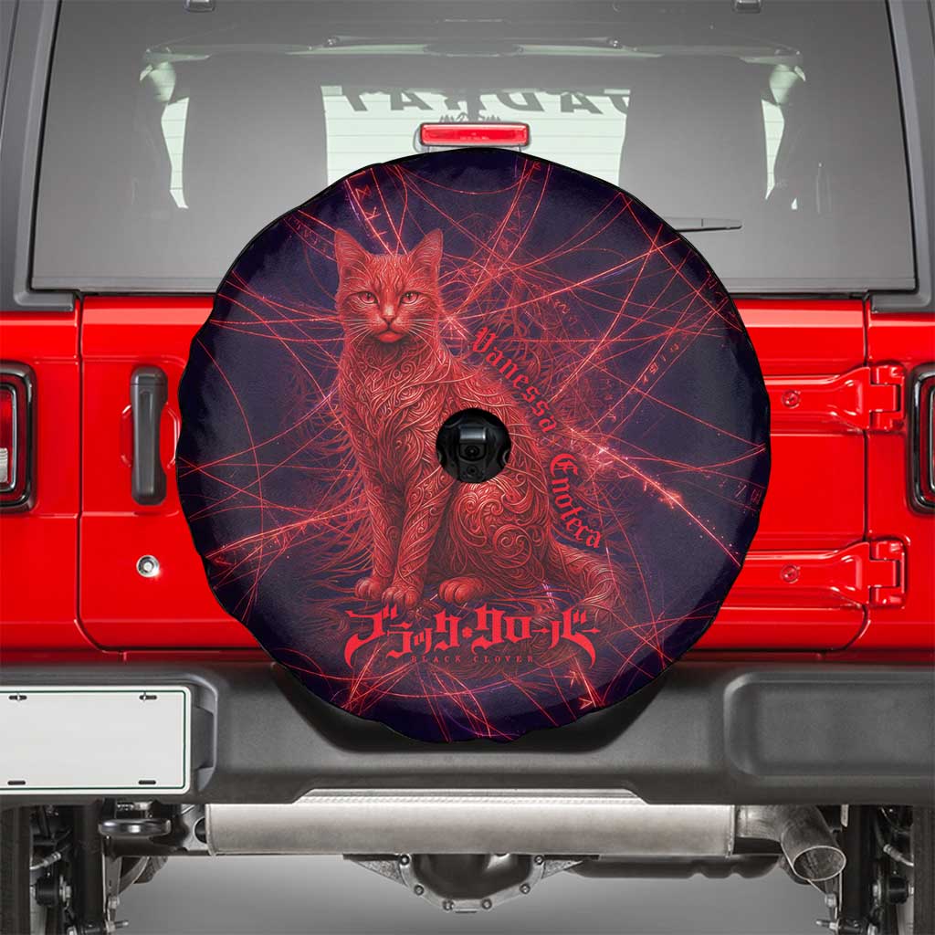 Vanessa Enoteca Black Clover Spare Tire Cover Arcane Thread Magic Style with Mystic Red Cat Motif
