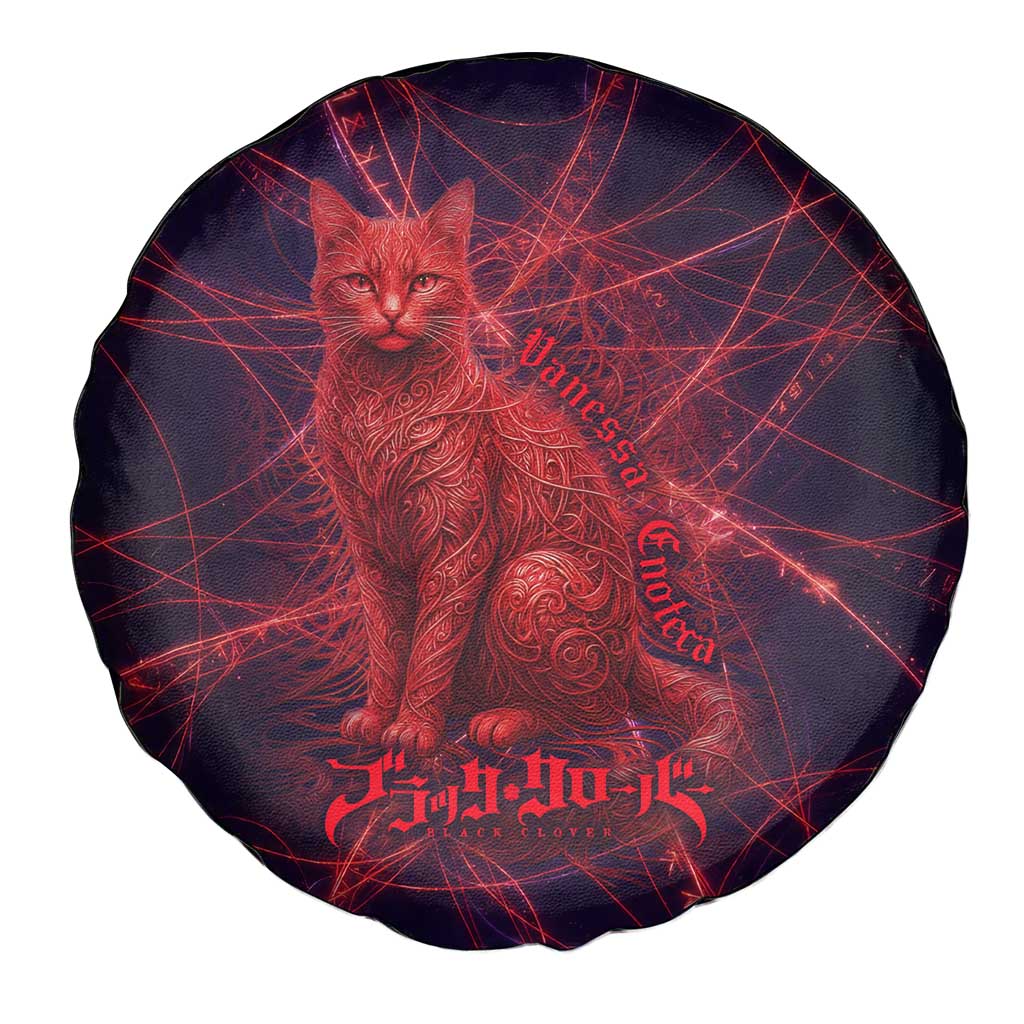 Vanessa Enoteca Black Clover Spare Tire Cover Arcane Thread Magic Style with Mystic Red Cat Motif