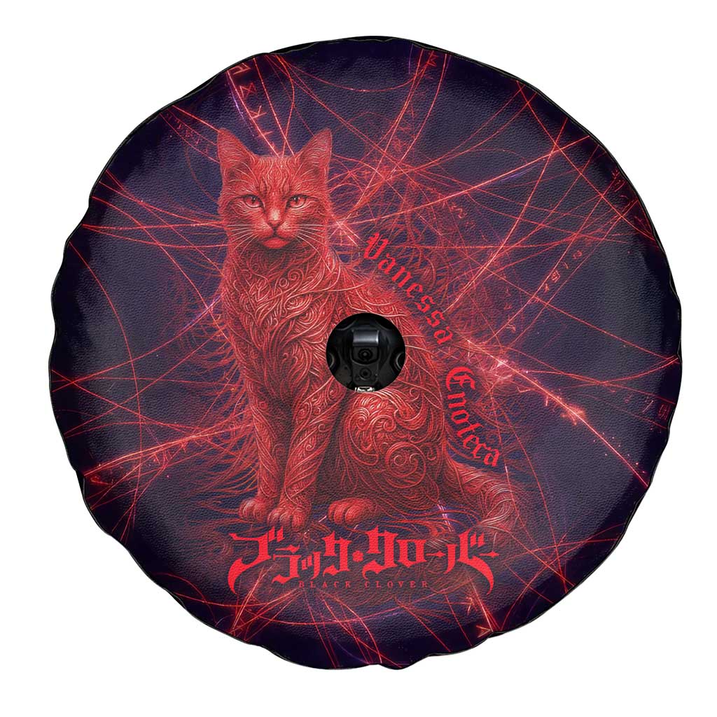 Vanessa Enoteca Black Clover Spare Tire Cover Arcane Thread Magic Style with Mystic Red Cat Motif