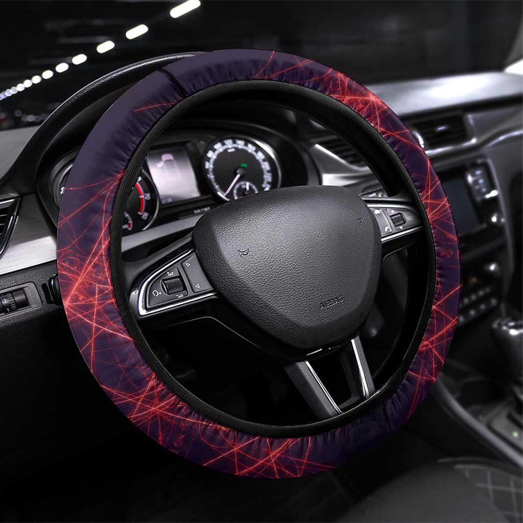 Vanessa Enoteca Black Clover Steering Wheel Cover Arcane Thread Magic Style with Mystic Red Cat Motif