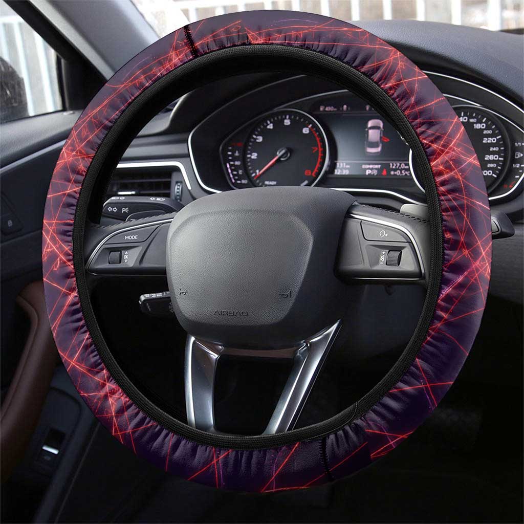 Vanessa Enoteca Black Clover Steering Wheel Cover Arcane Thread Magic Style with Mystic Red Cat Motif