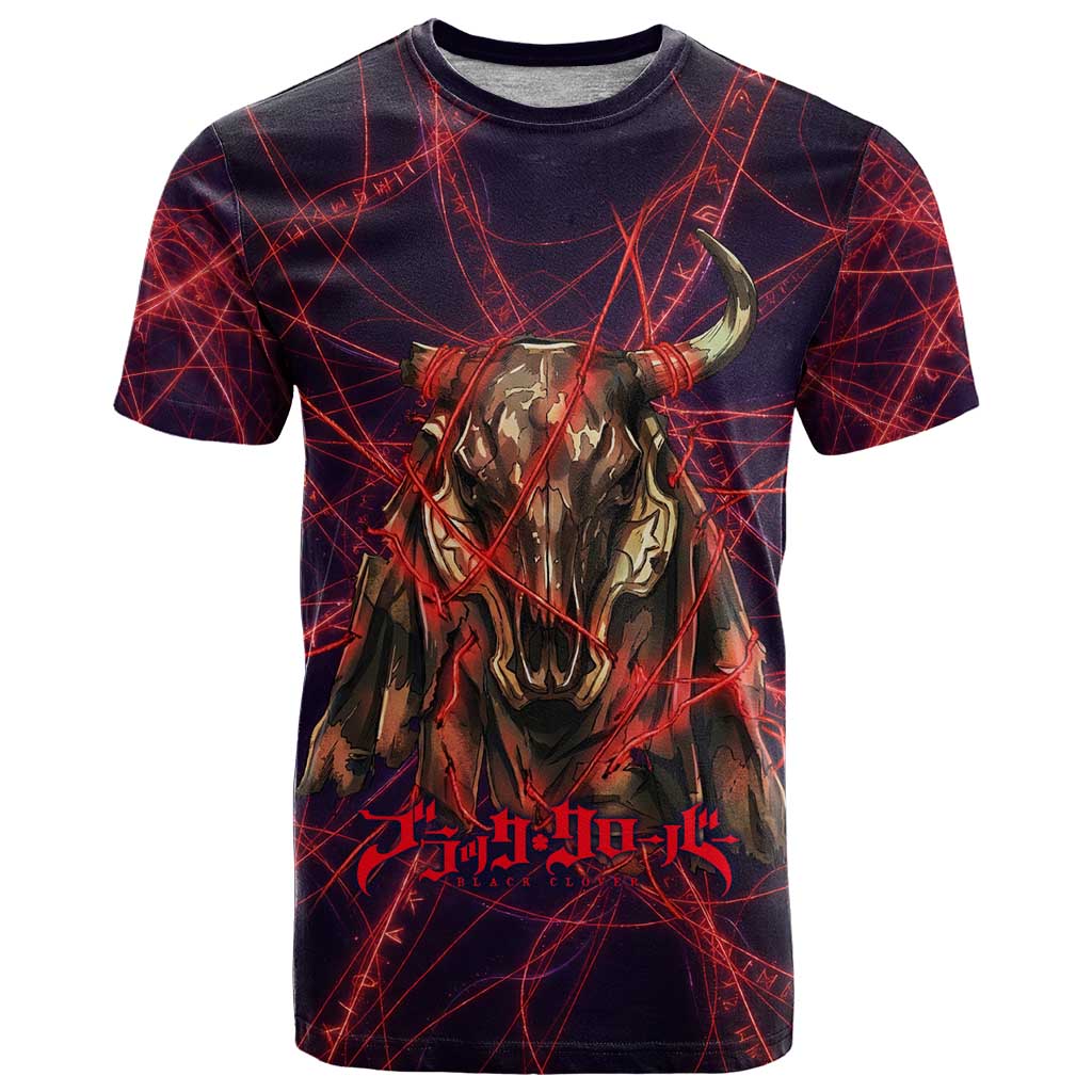 Vanessa Enoteca Black Clover T Shirt Arcane Thread Magic Style with Mystic Red Cat Motif