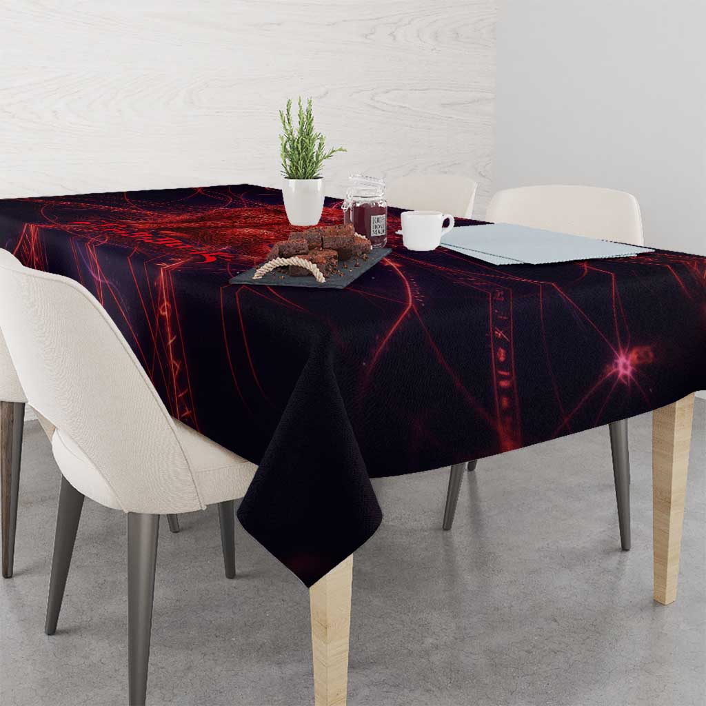 Vanessa Enoteca Black Clover Tablecloth Arcane Thread Magic Style with Mystic Red Cat Motif