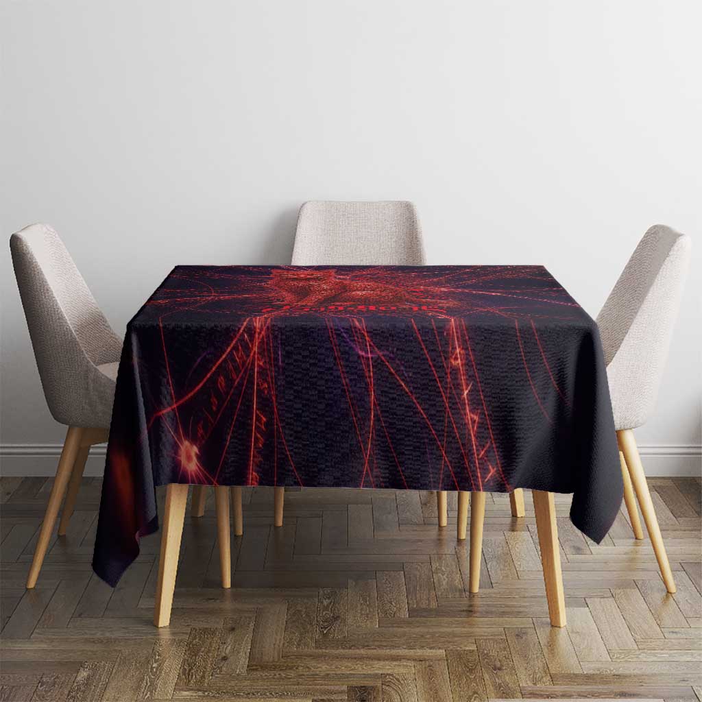 Vanessa Enoteca Black Clover Tablecloth Arcane Thread Magic Style with Mystic Red Cat Motif