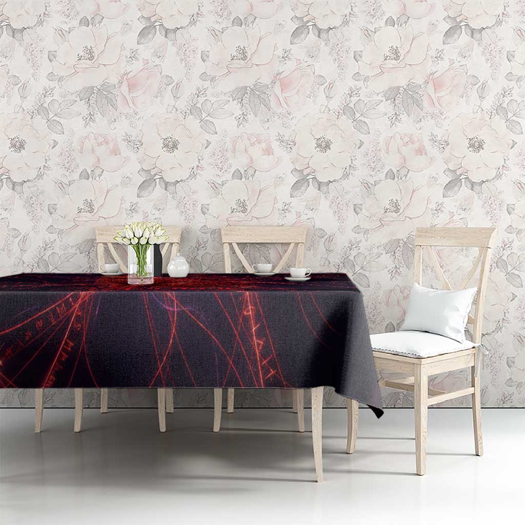 Vanessa Enoteca Black Clover Tablecloth Arcane Thread Magic Style with Mystic Red Cat Motif