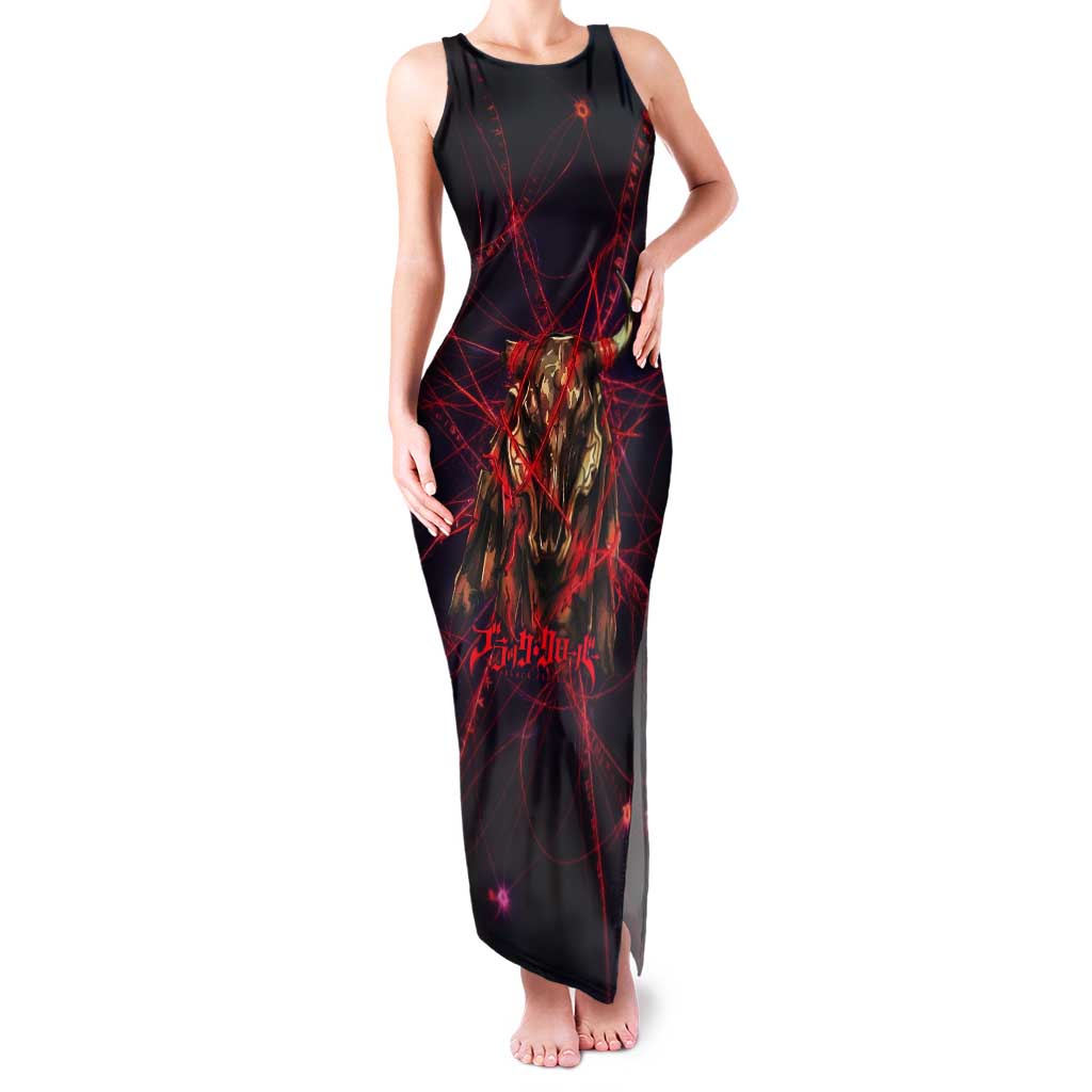 Vanessa Enoteca Black Clover Tank Maxi Dress Arcane Thread Magic Style with Mystic Red Cat Motif