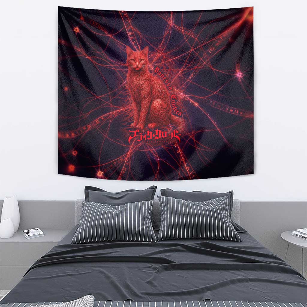 Vanessa Enoteca Black Clover Tapestry Arcane Thread Magic Style with Mystic Red Cat Motif