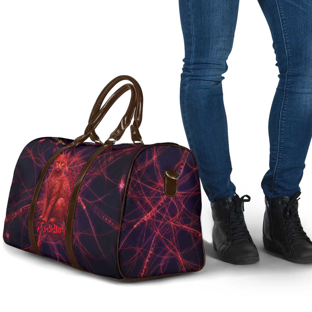 Vanessa Enoteca Black Clover Travel Bag Arcane Thread Magic Style with Mystic Red Cat Motif
