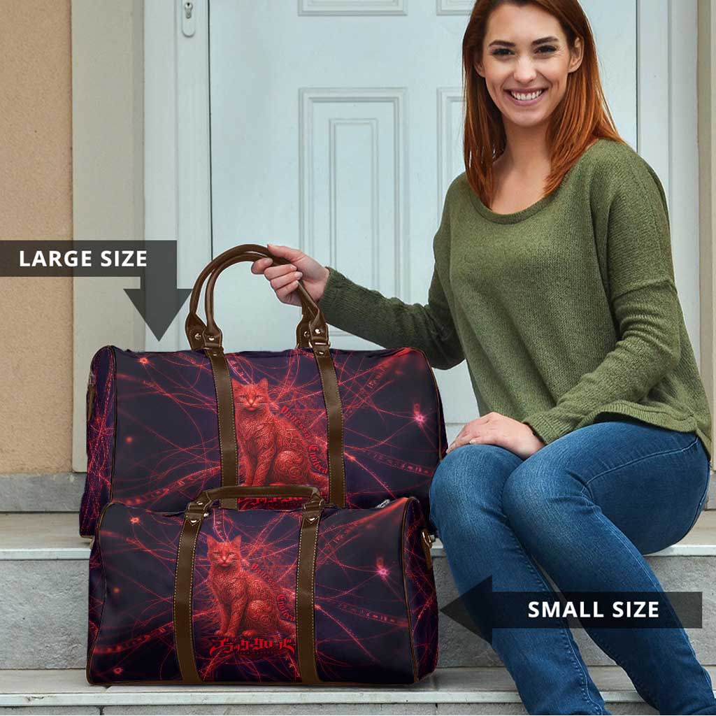Vanessa Enoteca Black Clover Travel Bag Arcane Thread Magic Style with Mystic Red Cat Motif