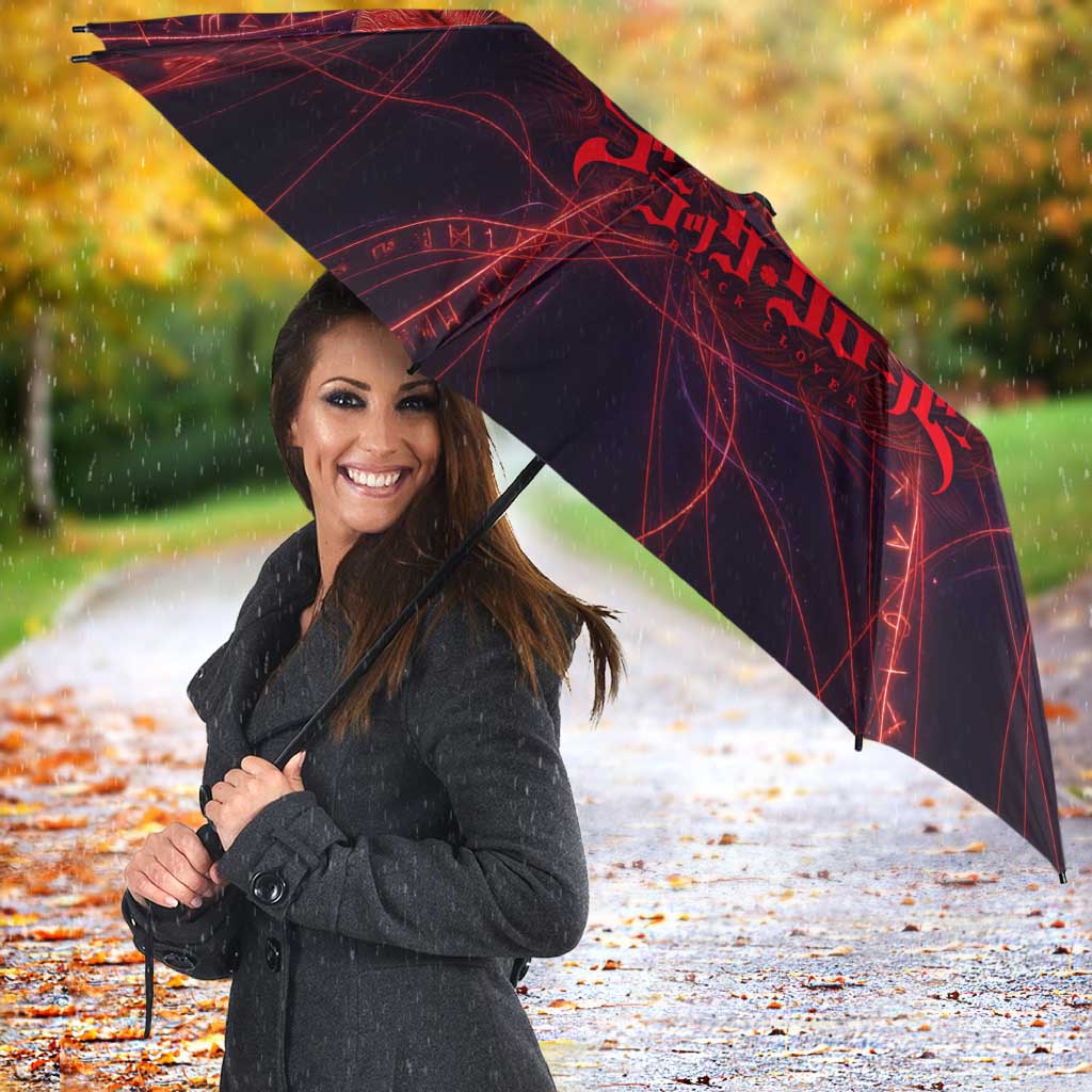 Vanessa Enoteca Black Clover Umbrella Arcane Thread Magic Style with Mystic Red Cat Motif