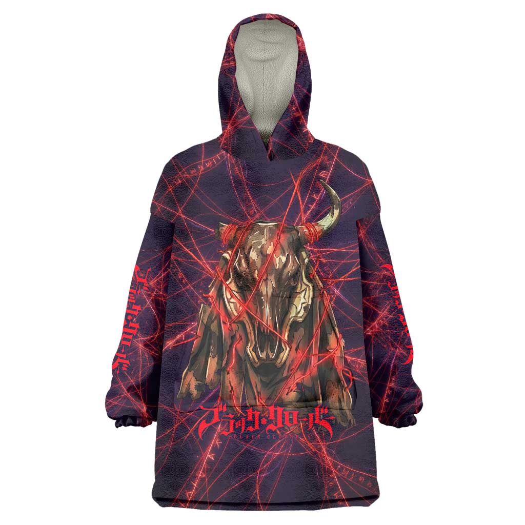 Vanessa Enoteca Black Clover Wearable Blanket Hoodie Arcane Thread Magic Style with Mystic Red Cat Motif