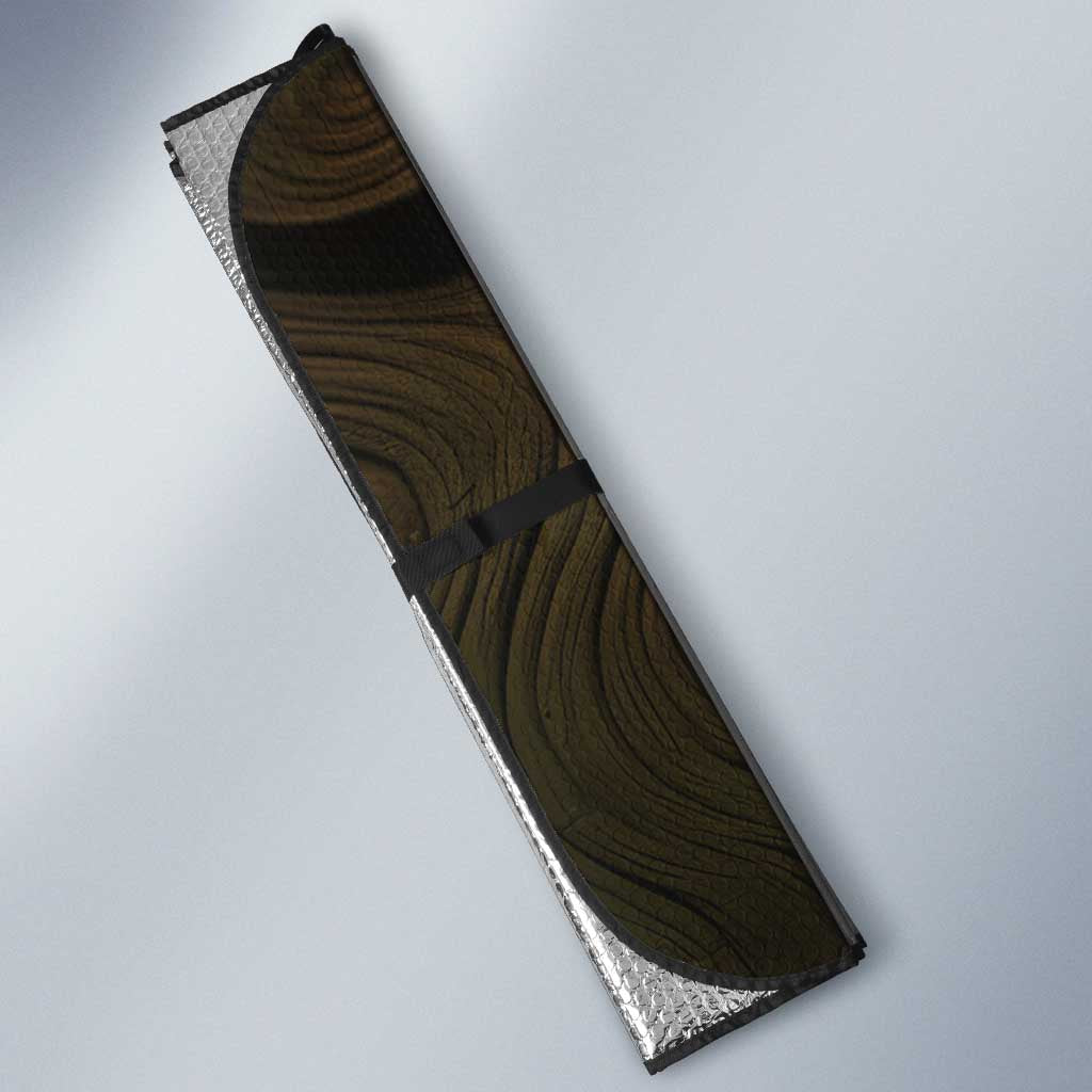 William Vangeance Black Clover Auto Sun Shade Enchanted Woodgrain Style with Duality and Golden Mask Motif