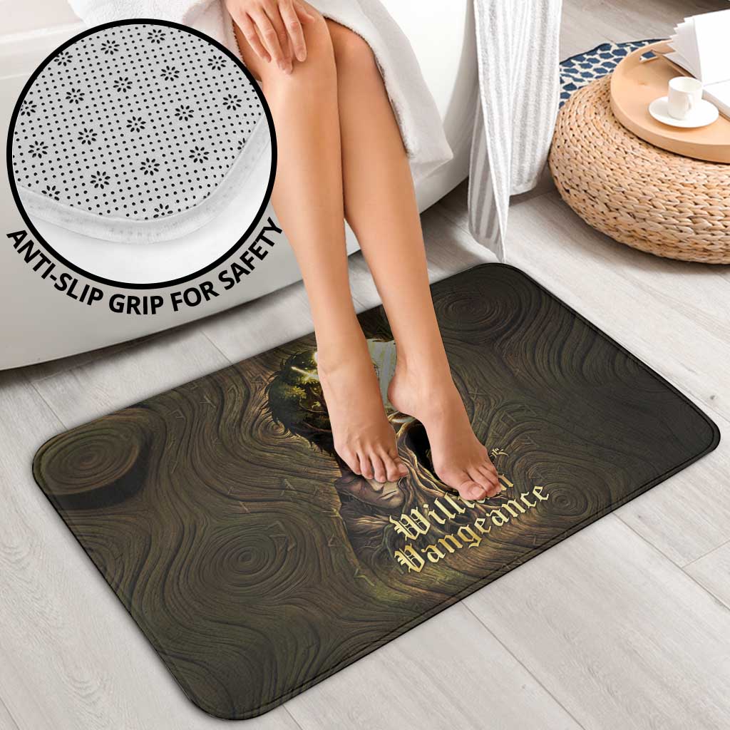 William Vangeance Black Clover Bathroom Set Enchanted Woodgrain Style with Duality and Golden Mask Motif