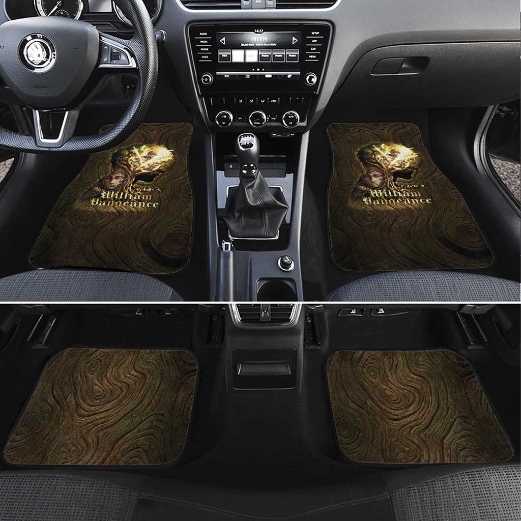 William Vangeance Black Clover Car Mats Enchanted Woodgrain Style with Duality and Golden Mask Motif